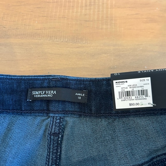 Simply Vera Vera Wang Women's Dark Blue Slim Jeans - Picture 4 of 4